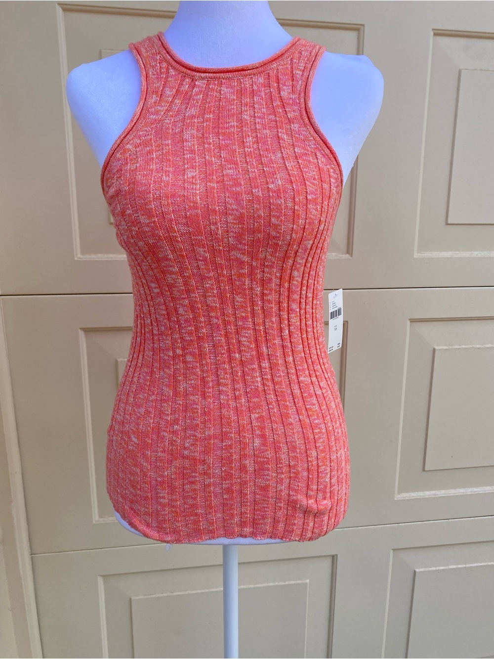 Anthropologie Heathered Coral Ribbed Tank